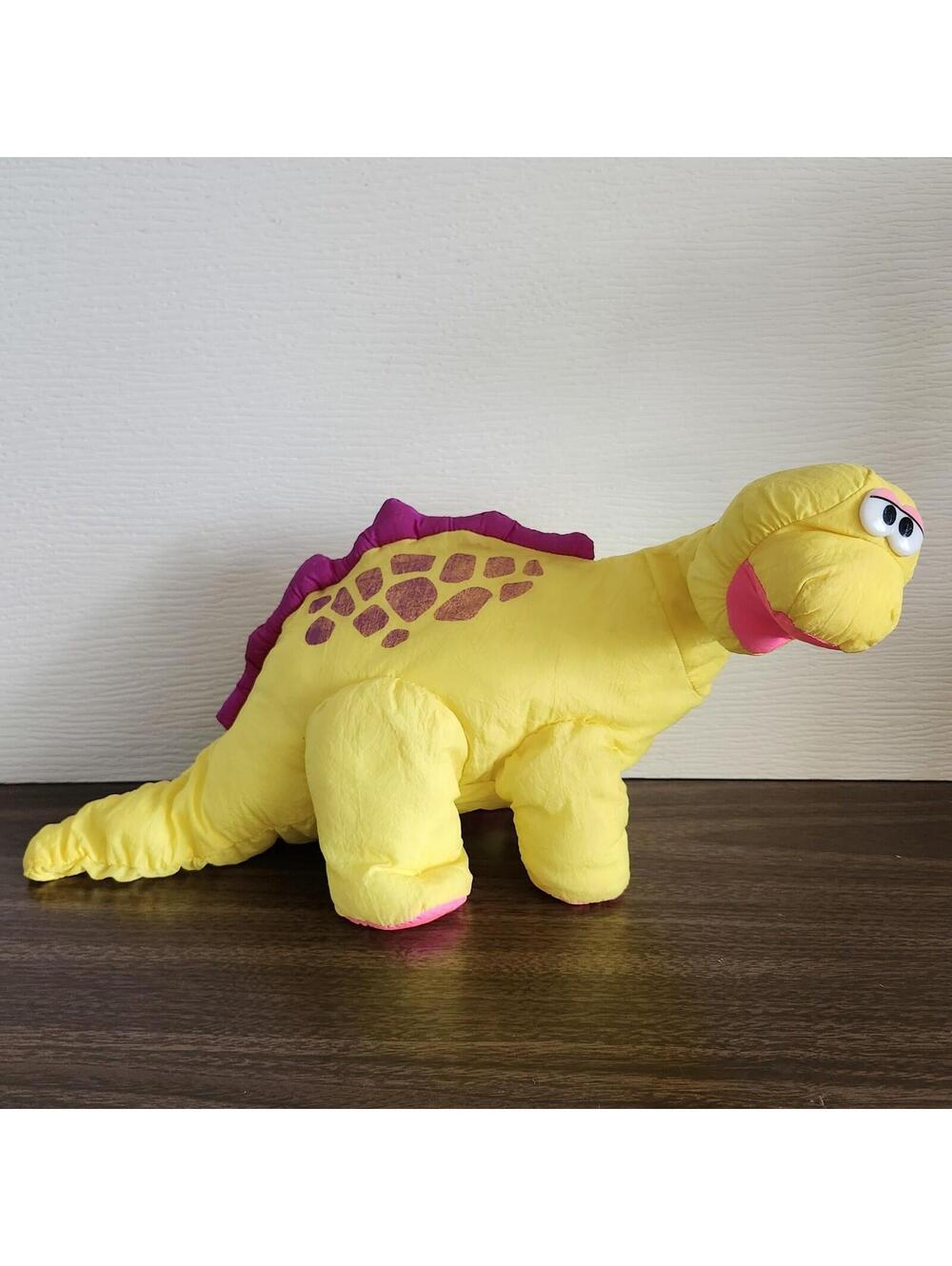 Fisher Price Puffalump Bruce the Brontosaurus Vintage 1992 Plush Squeak Nylon